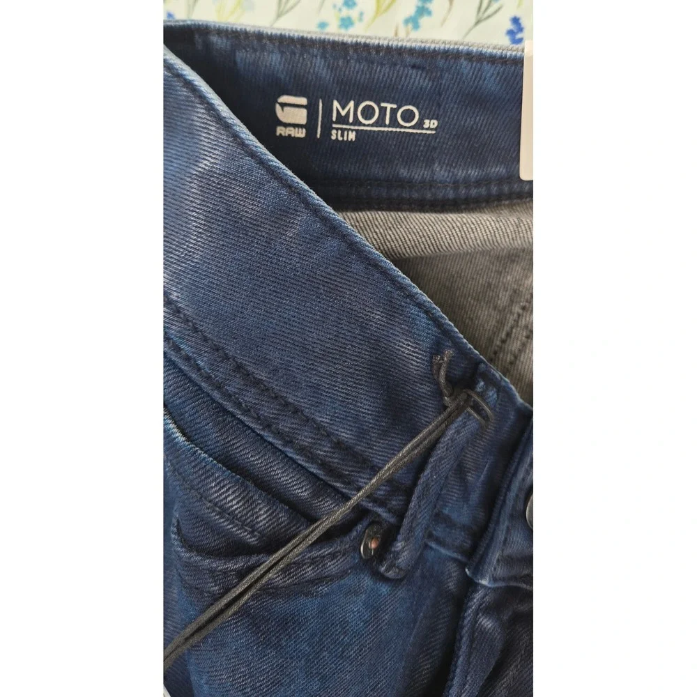 G Star RAW MOTO 3D SLIM WMN Jeans Faded Cerulean Skin Size 27x30‎ Zippers